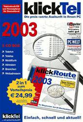 Navigationssoftware Stahlgruber KlickTel Klick-Route Juli 2003