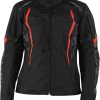 Motorradjacken Stahlgruber Rusty Stitches Ashley Pixel Textiljacke wasserdicht Damen Schwarz/Grau/Rot