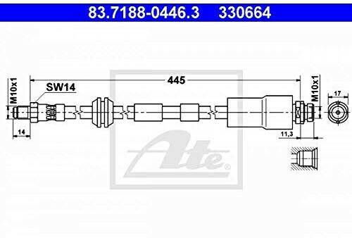 Auto-Bremsanlagen Stahlgruber ATE 83.7188-0446.3 Bremsschlauch