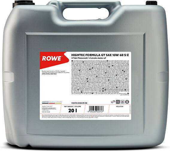 Stahlgruber ROWE HIGHTEC FORMULA GT SAE 10W-60 S-Z20 l ROWE HIGHTEC FORMULA GT SAE 10W-60 S-Z