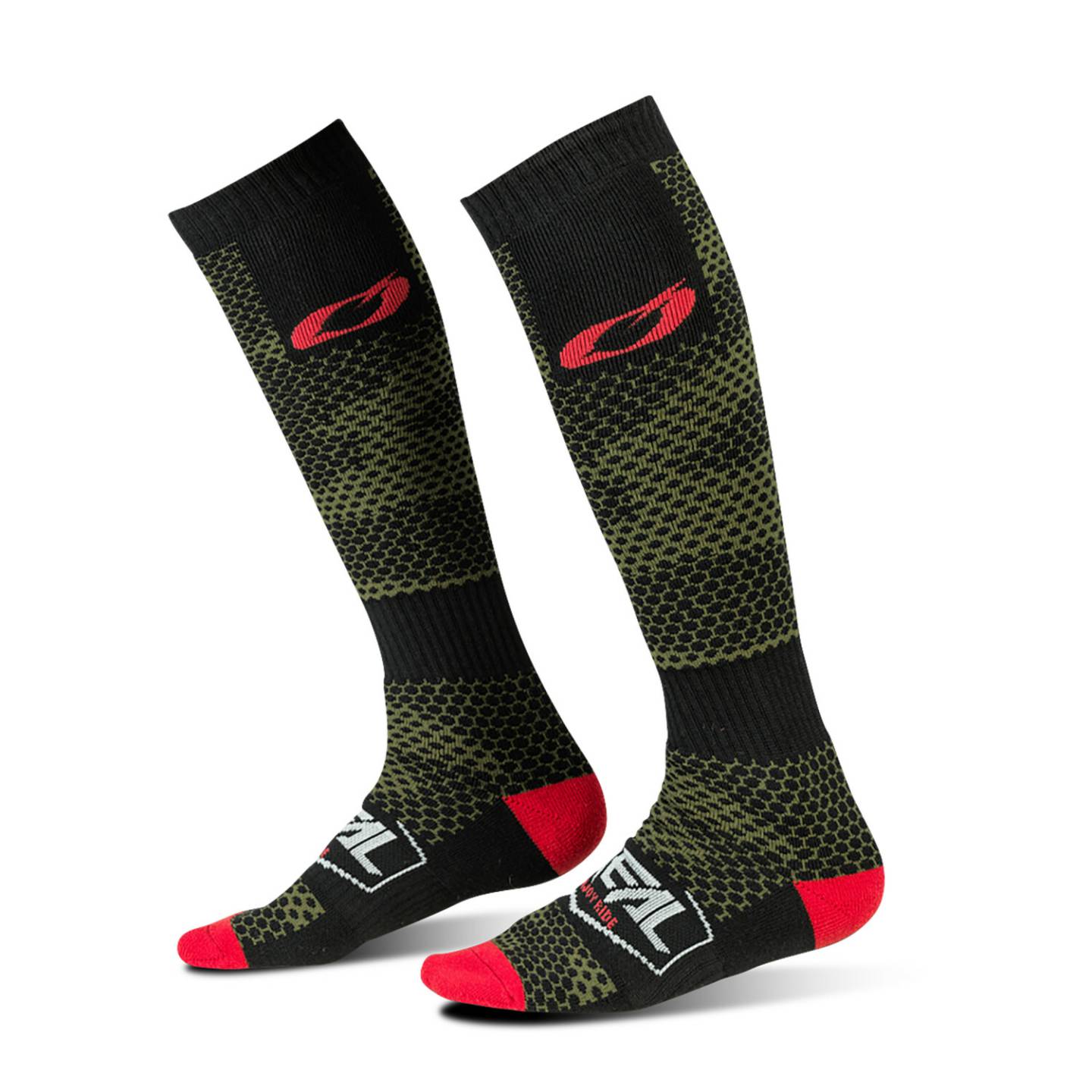 Motorrad Unterwäsche Stahlgruber O'Neal Pro Covert Motocross Socken schwarz/grün