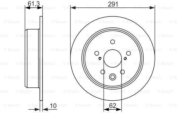 Stahlgruber Bosch Bremsscheibe voll hinten rechts links für Lexus IS II 250 220dAWD Is C III (0 986 479 657) Auto-Bremsanlagen