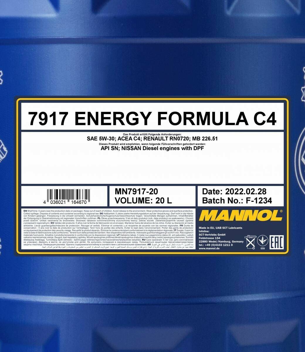 Mannol Energy Formula C4 5W-30 Stahlgruber Mannol Energy Formula C4 5W-3020 l