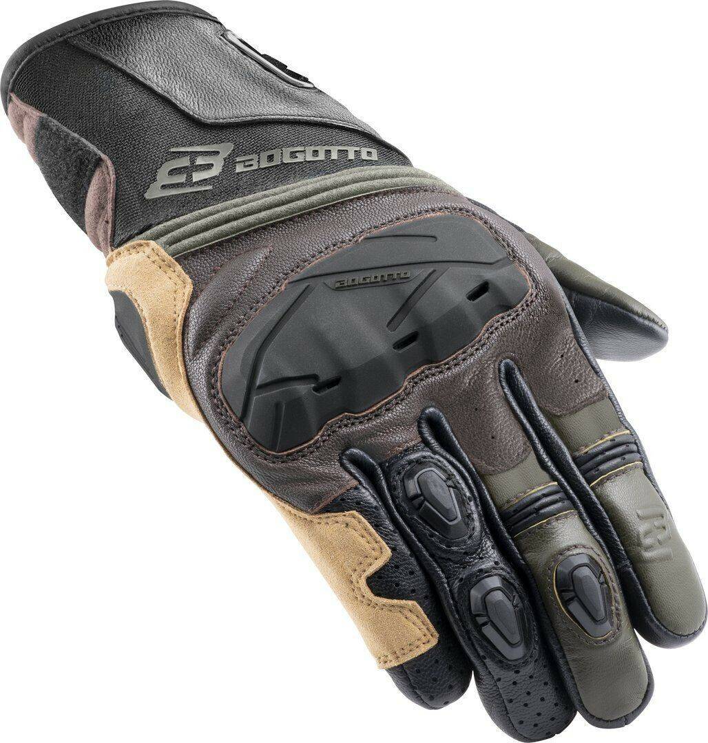 Stahlgruber Bogotto Zello perforierte Handschuhe grün/braun/beige Motorradhandschuhe