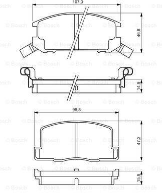 Auto-Bremsanlagen Stahlgruber Bosch Bremsbeläge hinten für MR2 II Toyota I III (0 986 494 412)