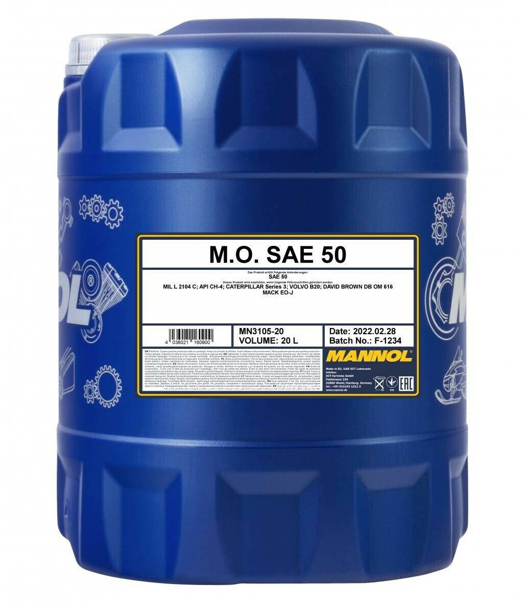 Stahlgruber Mannol M.O. SAE 50 3105 (20 l) Motoröle