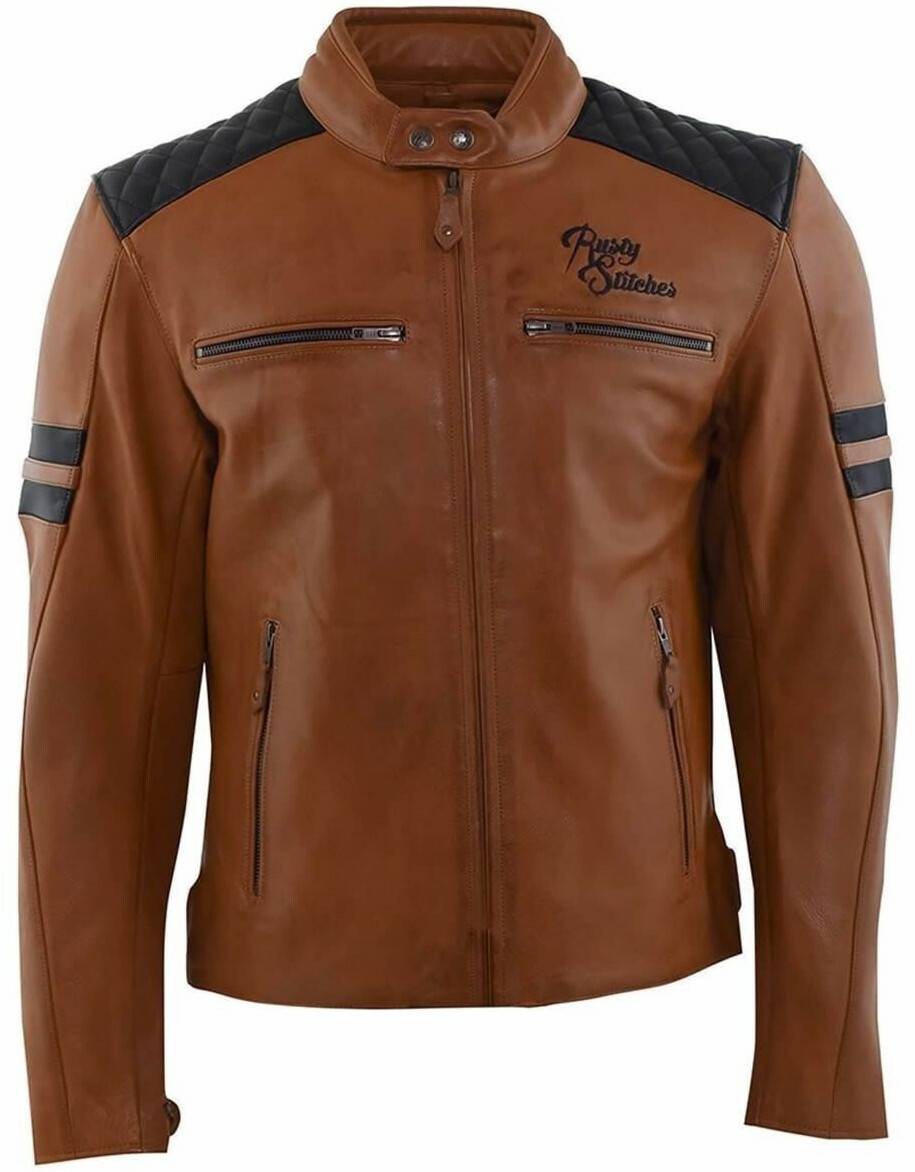 Stahlgruber Rusty Stitches Jari V2 Jacke schwarz/braun Motorradjacken