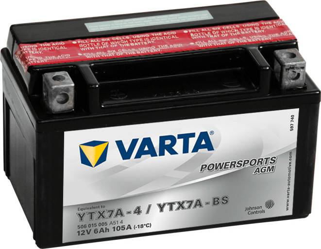 Motorradbatterien Stahlgruber VARTA Powersports AGM 12V 6Ah 506015005A514