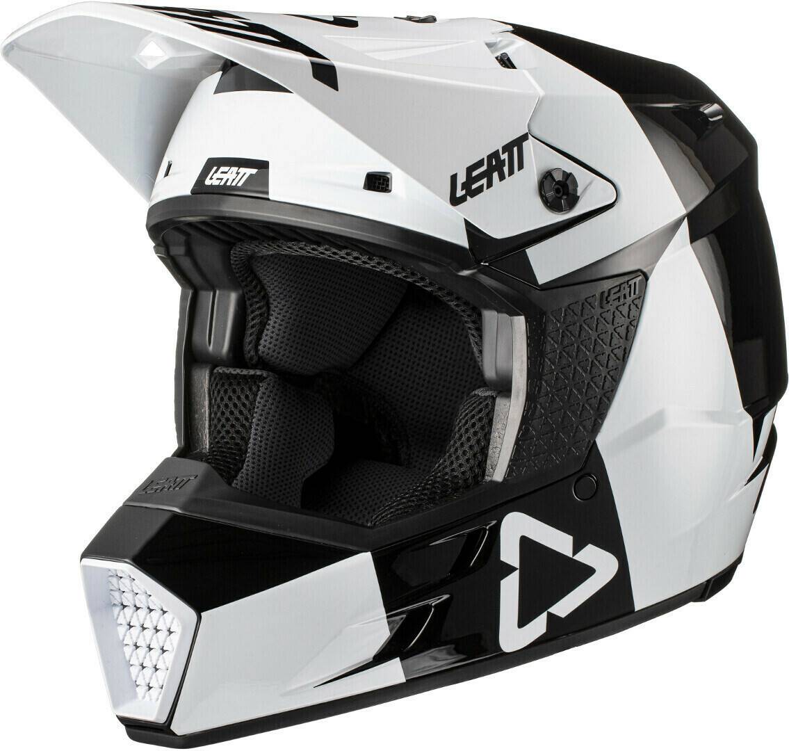 Stahlgruber Leatt Moto 3.5 V21.3 Vertical schwarz/weiss Motorradhelme