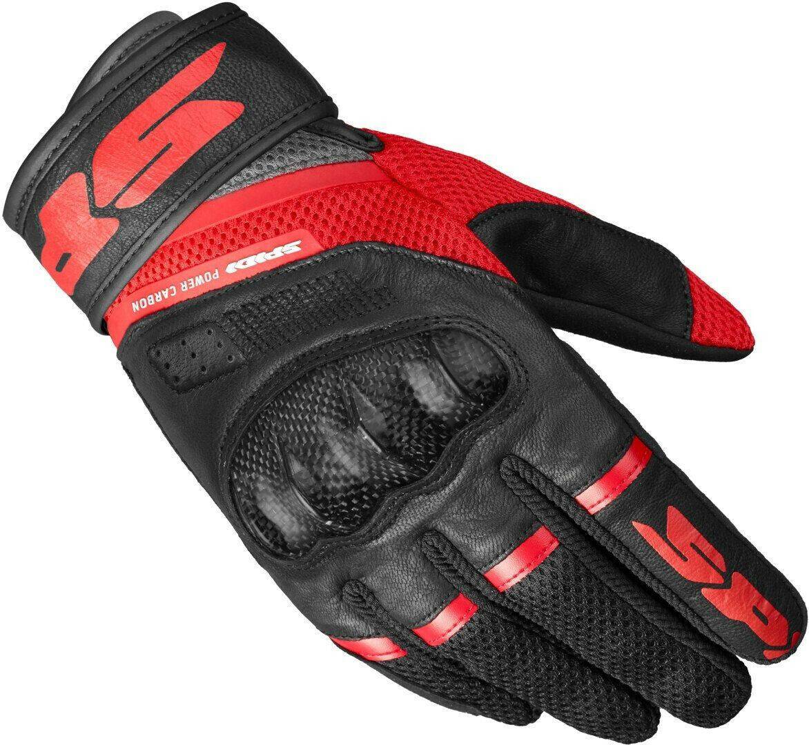 Stahlgruber Spidi Power Carbon Handschuhe schwarz/rot Motorradhandschuhe