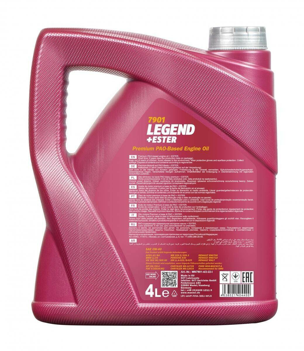 Mannol Legend+Ester 0W-40 Stahlgruber Mannol Legend+Ester 0W-404 l