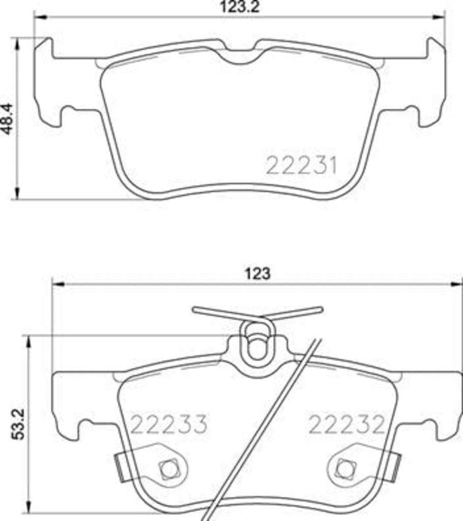 Stahlgruber Brembo Bremsbeläge hinten für Ford Galaxy MK III Mondeo V S-Max (P 24 201) Auto-Bremsanlagen