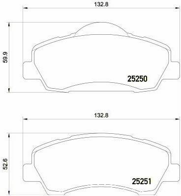 Stahlgruber Brembo Bremsbeläge mit Zubehör vorne für Citroen C-Elysee Peugeot 301 (P 61 113) Auto-Bremsanlagen