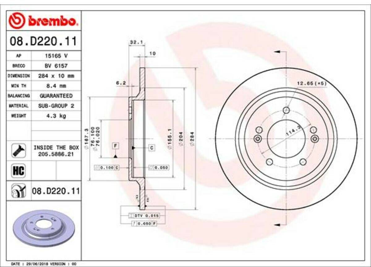 Auto-Bremsanlagen Stahlgruber Brembo 08.D220.11