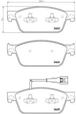 Auto-Bremsanlagen Stahlgruber Brembo Bremsbeläge vorne für VW Transporter T5 / Caravelle T6 (P 85 141)