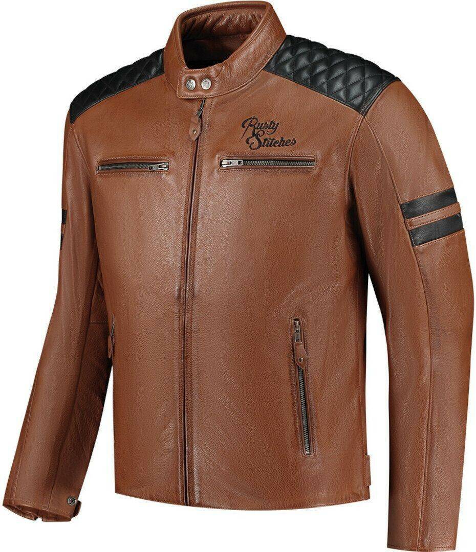 Stahlgruber Rusty Stitches Jari V2 Jacke schwarz/braun Motorradjacken