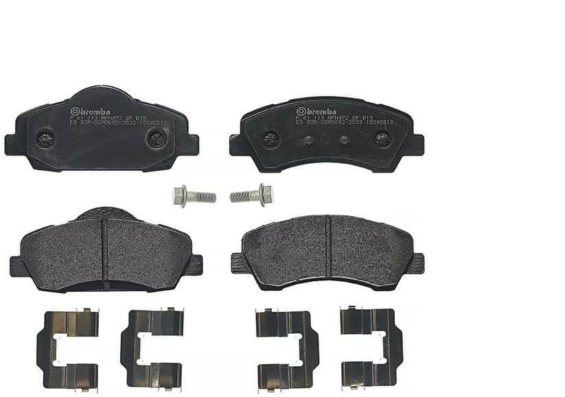 Stahlgruber Brembo Bremsbeläge mit Zubehör vorne für Citroen C-Elysee Peugeot 301 (P 61 113) Auto-Bremsanlagen