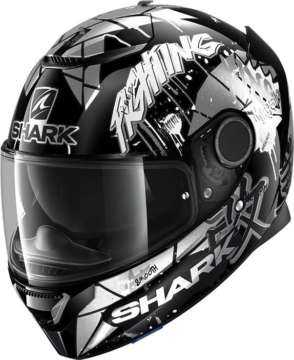 Stahlgruber SHARK SpartanReplica Lorenzo Catalunya GP 2018 Black/White/Glitter SHARK Spartan