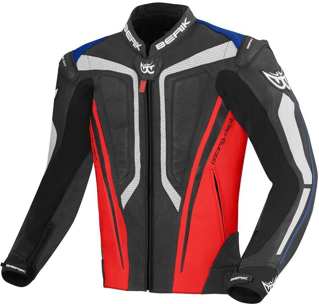 Stahlgruber Berik Street Pro Lederjackeschwarz/rot/blau Motorradjacken