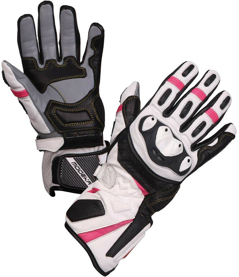 Motorradhandschuhe Stahlgruber Modeka Cay Damen schwarz/weiss/pink