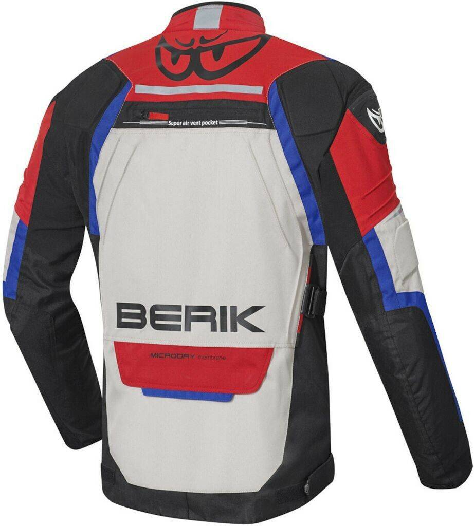 Stahlgruber Berik Rallye Wasserdichte Textiljackeschwarz/rot/blau/beige Motorradjacken